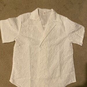 Floral Style White Summer Shirt